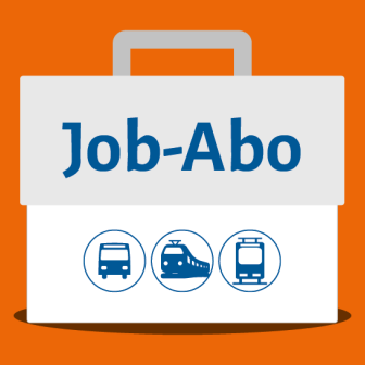 Grafik: Eine illustrierte Tasche mit der Aufschrift „Job-Abo“ und den Icons für Bus, Bahn und Straßenbahn.