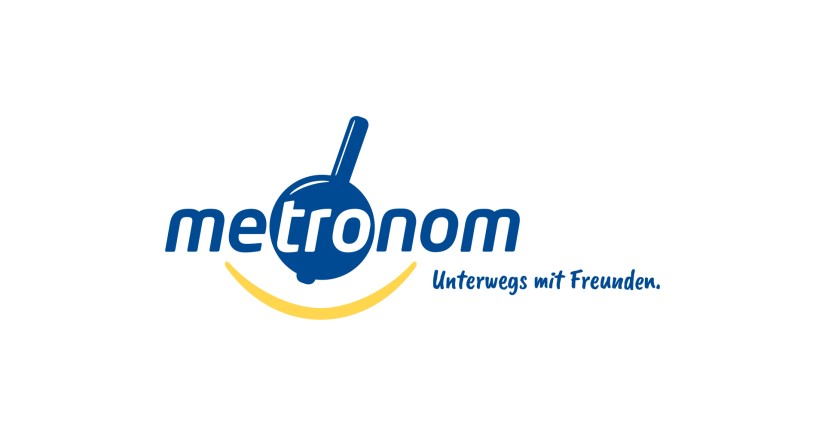Das Logo der Metronom Eisenbahngesellschaft.