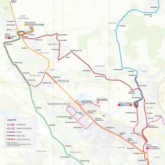 Übersichtskarte zum neuen Linienkonzept für den Busverkehr in Groß Schwülper.